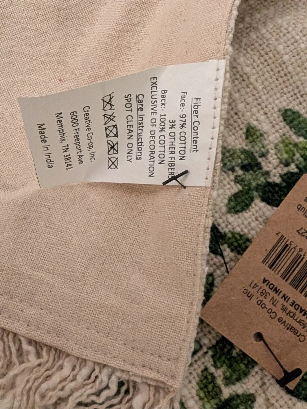 Floral Linen Table Runner, 72”
